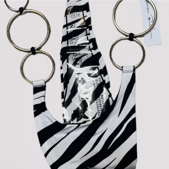 NWT MONICA HANSEN Wild Stripes String Bikini Set Top & Bottom Zebra Animal Print - Picture 9 of 11